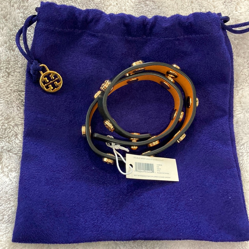 New Tory Burch Double-wrapped logo bracelet